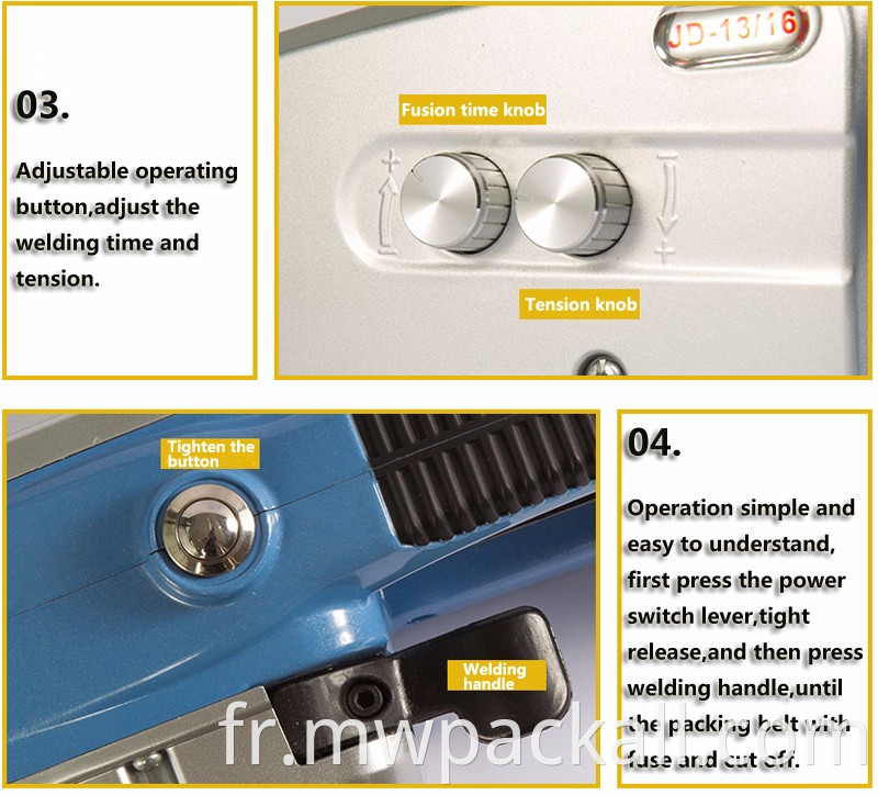 JD13 / 16 Machine / outil de cerclage des mains électriques